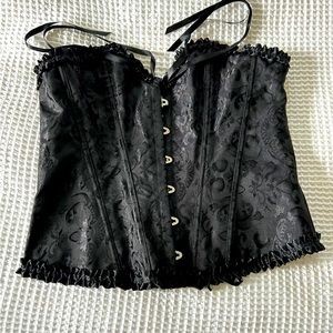XL Black Lace Up Corset